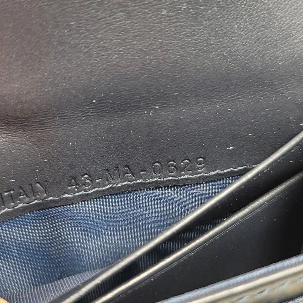 CHRISTIAN DIOR NEW SADDLE CARDHOLDER IN OBLIQUE BLUE CANVAS
